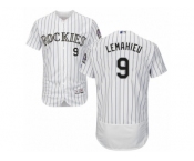 Men's Majestic Colorado Rockies #9 DJ LeMahieu White Flexbase Authentic Collection MLB Jersey