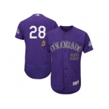 men's Colorado Rockies #28 Nolan Arenado Purple 2017 Spring Training Flexbase Authentic Collection Stitched Baseball Jersey