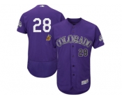 men's Colorado Rockies #28 Nolan Arenado Purple 2017 Spring Training Flexbase Authentic Collection Stitched Baseball Jersey