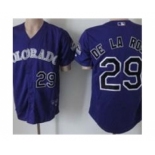 mlb jerseys colorado rockies #29 de la rosa purple