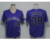 mlb jerseys colorado rockies #38 jimenez purple(cool base)