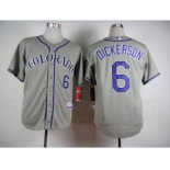 mlb jerseys colorado rockies #6 dickerson grey