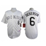 mlb jerseys colorado rockies #6 dickerson white[blue stripe]