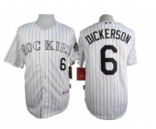 mlb jerseys colorado rockies #6 dickerson white[blue stripe]