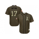 Los Angeles Angels Of Anaheim #17 Shohei Ohtani Green Salute to Service Stitched MLB Jersey