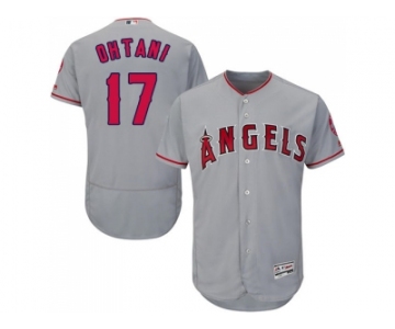 Los Angeles Angels Of Anaheim #17 Shohei Ohtani Grey Flexbase Authentic Collection Stitched MLB Jersey