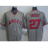 Los Angeles Angels Of Anaheim #27 Mike Trout Grey New Cool Base Stitched Baseball Jersey