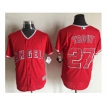 Los Angeles Angels Of Anaheim #27 Mike Trout Red New Cool Base Stitched Baseball Jersey