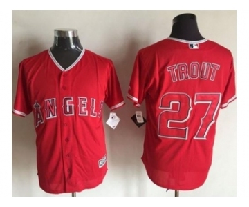 Los Angeles Angels Of Anaheim #27 Mike Trout Red New Cool Base Stitched Baseball Jersey