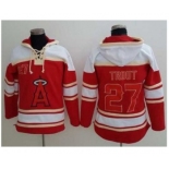 Los Angeles Angels Of Anaheim #27 Mike Trout Red Sawyer Hooded Sweatshirt Baseball Hoodie