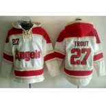 Los Angeles Angels Of Anaheim #27 Mike Trout White Sawyer Hooded Sweatshirt Baseball Hoodie