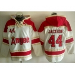 Los Angeles Angels Of Anaheim #44 Reggie Jackson White Sawyer Hooded Sweatshirt Baseball Hoodie