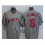 Los Angeles Angels Of Anaheim #5 Albert Pujols Grey New Cool Base Stitched Baseball Jersey