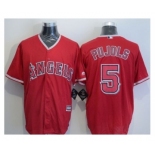 Los Angeles Angels Of Anaheim #5 Albert Pujols Red New Cool Base Stitched Baseball Jersey