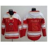 Los Angeles Angels Of Anaheim #5 Albert Pujols Red Sawyer Hooded Sweatshirt Baseball Hoodie