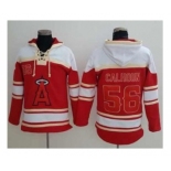 Los Angeles Angels Of Anaheim #56 Kole Calhoun Red Sawyer Hooded Sweatshirt Baseball Hoodie