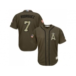 Los Angeles Angels Of Anaheim #7 Ivan Rodriguez Green Salute to Service Stitched Baseball Jersey