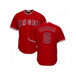 Los Angeles Angels of Anaheim #0 Yunel Escobar Authentic Red Team Logo Fashion Cool Base MLB Jersey