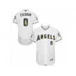 Los Angeles Angels of Anaheim #0 Yunel Escobar Authentic White 2016 Memorial Day Fashion Flex Base MLB Jersey