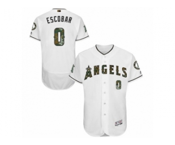 Los Angeles Angels of Anaheim #0 Yunel Escobar Authentic White 2016 Memorial Day Fashion Flex Base MLB Jersey