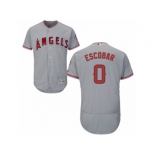 Los Angeles Angels of Anaheim #0 Yunel Escobar Grey Flexbase Authentic Collection MLB Jersey