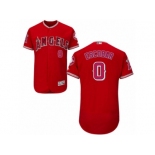 Los Angeles Angels of Anaheim #0 Yunel Escobar Red Alternate Flexbase Authentic Collection MLB Jersey