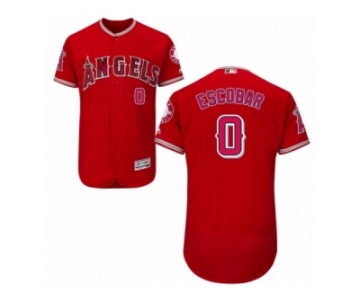 Los Angeles Angels of Anaheim #0 Yunel Escobar Red Alternate Flexbase Authentic Collection MLB Jersey