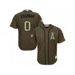 Los Angeles Angels of Anaheim #0 Yunel Escobar Replica Green Salute to Service MLB Jersey