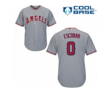 Los Angeles Angels of Anaheim #0 Yunel Escobar Replica Grey Road Cool Base MLB Jersey