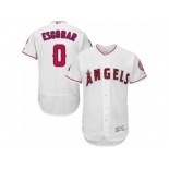 Los Angeles Angels of Anaheim #0 Yunel Escobar White Flexbase Authentic Collection MLB Jersey