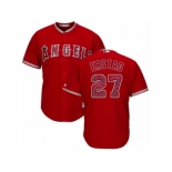 Los Angeles Angels of Anaheim #27 Darin Erstad Authentic Red Team Logo Fashion Cool Base MLB Jersey