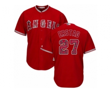 Los Angeles Angels of Anaheim #27 Darin Erstad Authentic Red Team Logo Fashion Cool Base MLB Jersey