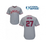 Los Angeles Angels of Anaheim #27 Darin Erstad Replica Grey Road Cool Base MLB Jersey