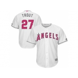 Los Angeles Angels of Anaheim #27 Mike Trout White Home 2016 Mother's Day Cool Base Jersey