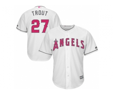 Los Angeles Angels of Anaheim #27 Mike Trout White Home 2016 Mother's Day Cool Base Jersey