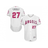 Los Angeles Angels of Anaheim #27 Mike Trout White Home 2016 Mother's Day Flex Base Jersey