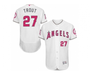 Los Angeles Angels of Anaheim #27 Mike Trout White Home 2016 Mother's Day Flex Base Jersey