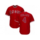 Los Angeles Angels of Anaheim #4 Brandon Phillips Authentic Red Team Logo Fashion Cool Base MLB Jersey