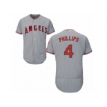 Los Angeles Angels of Anaheim #4 Brandon Phillips Grey Flexbase Authentic Collection MLB Jersey