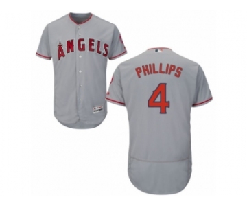 Los Angeles Angels of Anaheim #4 Brandon Phillips Grey Flexbase Authentic Collection MLB Jersey