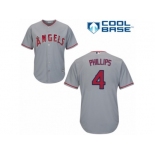 Los Angeles Angels of Anaheim #4 Brandon Phillips Replica Grey Road Cool Base MLB Jersey