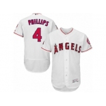 Los Angeles Angels of Anaheim #4 Brandon Phillips White Flexbase Authentic Collection MLB Jersey