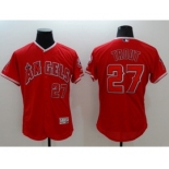 Men Los Angeles Angels #27 Mike Trout Majestic red Flexbase Authentic Collection Player Jersey