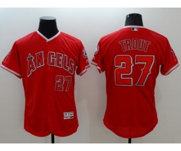 Men Los Angeles Angels #27 Mike Trout Majestic red Flexbase Authentic Collection Player Jersey