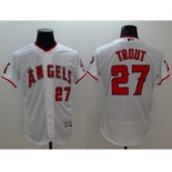 Men Los Angeles Angels #27 Mike Trout Majestic white Flexbase Authentic Collection Player