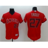 Men Los Angeles Angels #27 Mike Trout Red Stars & Stripes 2016 Independence Day Flex Base Jersey