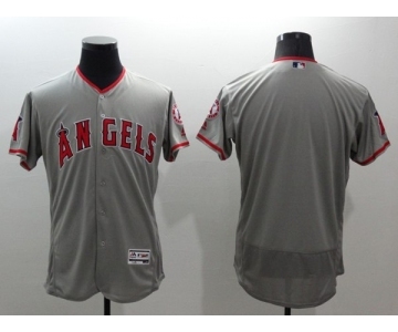 Men Los Angeles Angels Blank Majestic Gray Flexbase Authentic Collection Jersey