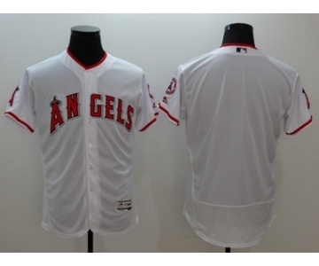 Men Los Angeles Angels Blank Majestic white Flexbase Authentic Collection Player Jersey