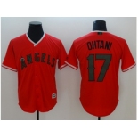 Men Los Angeles Angels Of Anaheim #17 Shohei Ohtani Red New Cool Base 2018 Memorial Day Stitched MLB Jersey