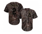 Men Los Angeles Angels Of Anaheim #2 Andrelton Simmons Camo Realtree Collection Cool Base Stitched MLB Jersey